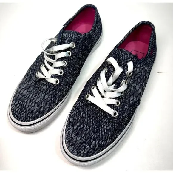 Vans Camden Stripe Womens 7.5 Sneakers Black Gray Jacquard Casual Slip On Shoes - Picture 1 of 7